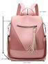 Tassel Decor Functional Backpack