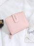 Letter Graphic Snap Button Small Wallet