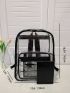 Contrast Binding Clear Pocket Front Backpack
