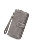 Snap Button Long Wallet With Wristlet