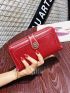 Minimalist Snap Button Long Wallet