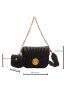 Mini Quilted Flap Square Bag With Coin Purse
