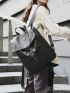 Metal Detail Flap Backpack