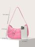 Studded Decor Baguette Bag