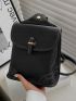 Mini Metal Decor Flap Backpack