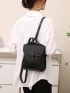 Mini Metal Decor Flap Backpack