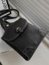Mini Metal Decor Flap Backpack