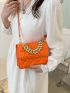Mini Heart Quilted Chain Flap Square Bag
