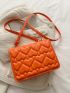 Mini Heart Quilted Chain Flap Square Bag