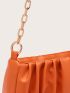 Neon-Orange Minimalist Ruched Bag