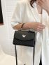 Chevron Quilted Butterfly Decor Flap Square Bag