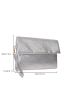 Metallic Metal Decor Flap Square Bag