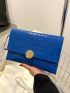Crocodile Embossed Flap Square Bag