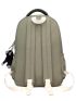 Letter Patch Decor Functional Backpack With Bag Charm