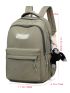 Letter Patch Decor Functional Backpack With Bag Charm