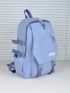 Letter Patch & Buckle Decor Functional Backpack
