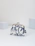 Floral Pattern Kiss Lock Coin Purse