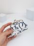 Floral Pattern Kiss Lock Coin Purse