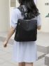 Letter Patch Zip Front Backpack