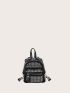 Mini Rhinestone Decor Functional Backpack