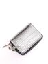 Metallic Crocodile Embossed Card Holder