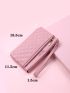 Letter Graphic Argyle Quilted Long Wallet