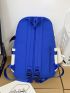 Two Tone Large Capacity Functional Backpack Without Bag Charm