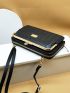 Crocodile Embossed Kiss Lock Detail Phone Wallet