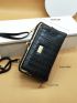 Crocodile Embossed Kiss Lock Detail Phone Wallet