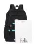 Release Buckle & Letter Patch Decor Functional Backpack