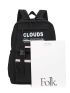Release Buckle & Letter Patch Decor Functional Backpack