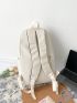 Letter Embroidery Functional Backpack With Bag Charm