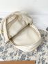 Letter Embroidery Functional Backpack With Bag Charm