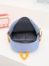 Color Block Release Buckle & Letter Patch Decor Functional Backpack