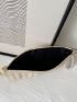 Weave Detail Square Bag With Faux Pearl Beaded Wristlet