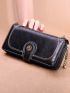 Flower Decor Stitch Detail Long Wallet