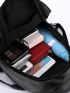 Minimalist Metal Decor Flap Backpack