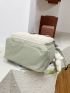 Letter Embroidered Patch Decor Functional Backpack Without Bag Charm
