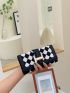 Metal Decor Geometric Pattern Long Wallet
