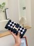 Metal Decor Geometric Pattern Long Wallet