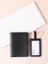 Passport Case With Chevron Pattern Luggage Tag