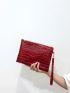 Crocodile Embossed Square Bag