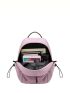 Zipper Front Drawstring Detail USB Charging Port Functional Backpack