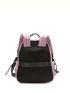 Zipper Front Drawstring Detail USB Charging Port Functional Backpack