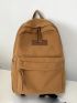 Letter Patch Decor Functional Backpack
