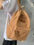 Letter Patch Decor Functional Backpack