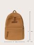 Letter Patch Decor Functional Backpack