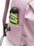 Zipper Front Drawstring Detail USB Charging Port Functional Backpack