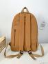 Letter Patch Decor Functional Backpack