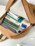 Letter Patch Decor Functional Backpack